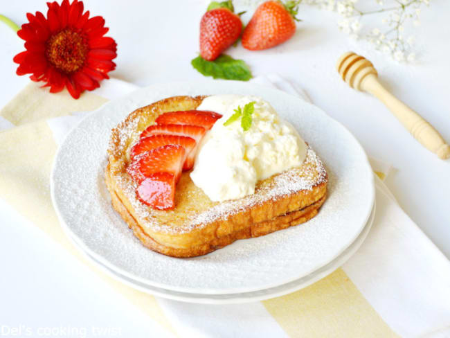 Pain perdu aux fraises