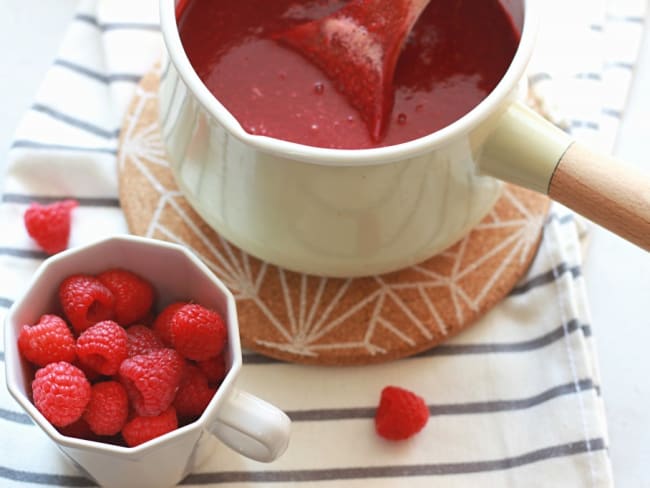 Coulis de framboises fait maison