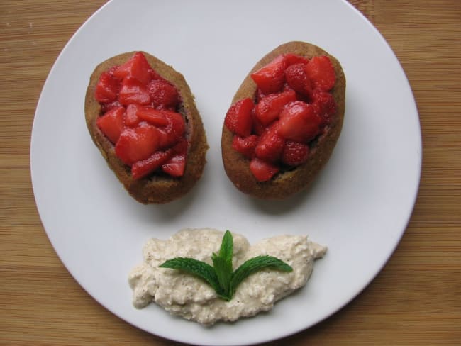 Madeleines aux fraises et crème de coco