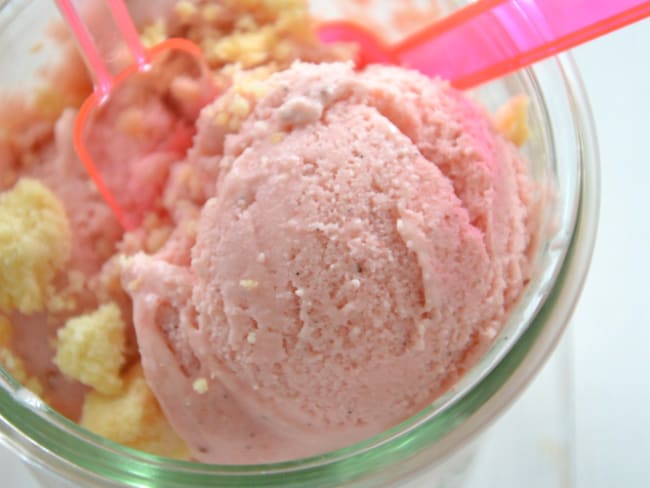 Glace fraise rhubarbe