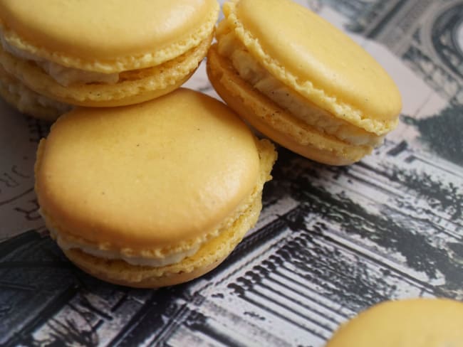 Macarons citron et vanille