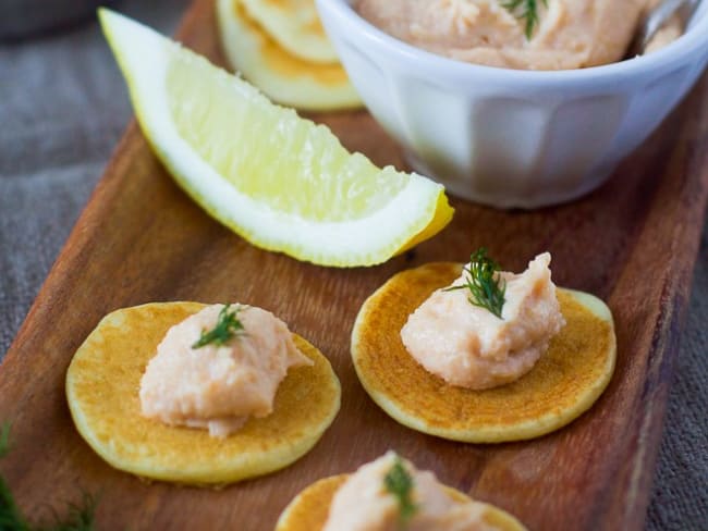 Blinis au levain et Tarama maison