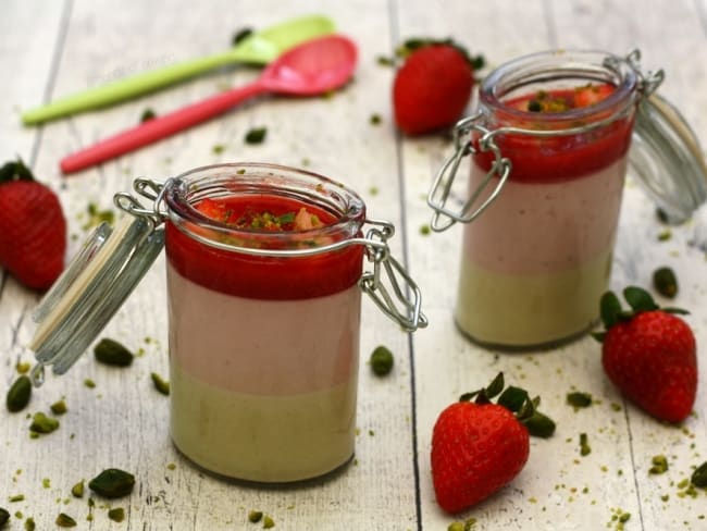 Panna cotta pistache et fraise