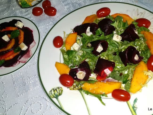 Salade de betterave, mangue et Salakis