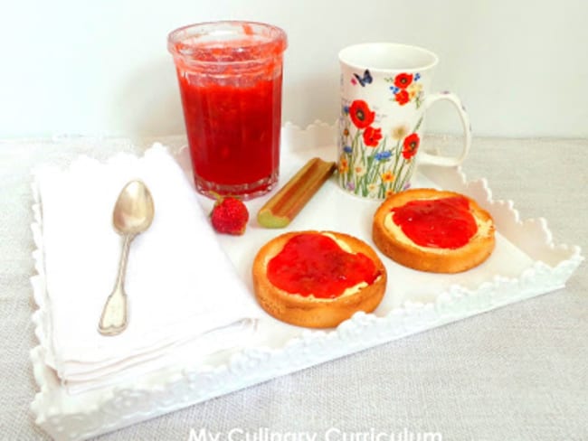 Confiture fraises rhubarbe