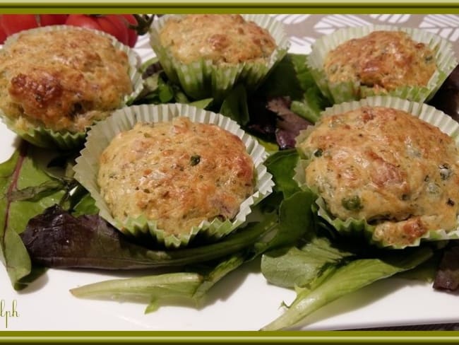 Muffins aux petits pois et aux lardons