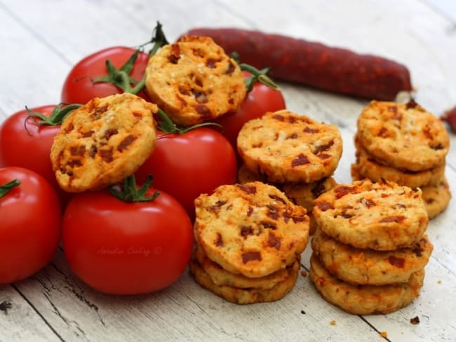 Cookies salés aux tomates séchées et chorizo