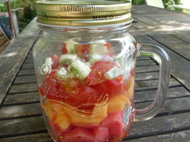 Salade pastèque, melon et féta