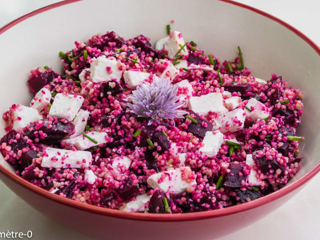 Salade de semoule, betterave et chèvre