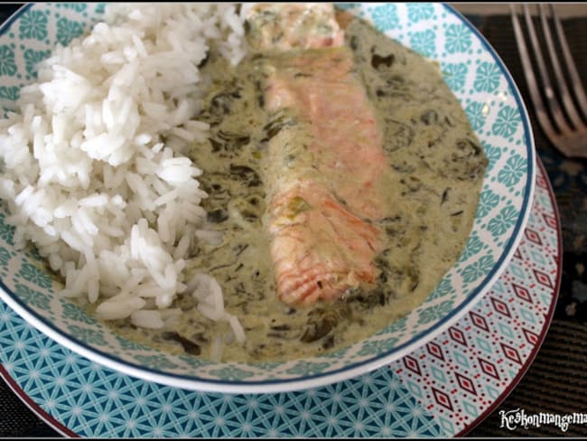 Saumon sauce à l'oseille et riz thai jasmin : un classique français