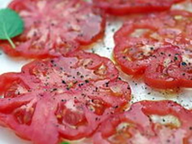 Carpaccio de tomates - Recette de carpaccio de coeur de boeuf