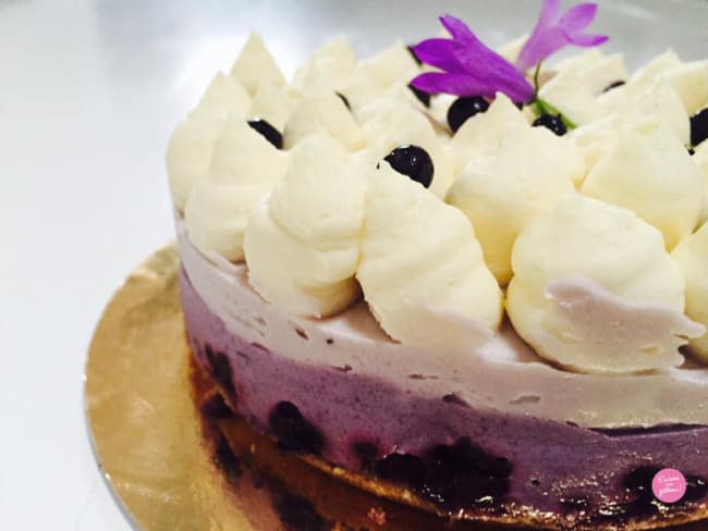 Cheesecake myrtilles et chocolat blanc