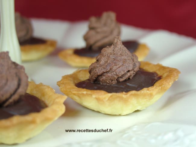 Mignardises à la ganache de chocolat noir façon tartelettes