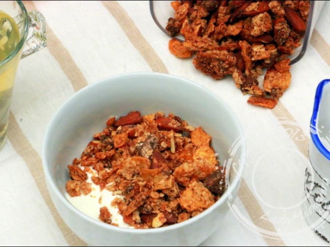 Granola croquant aux amandes et pépites de chocolat