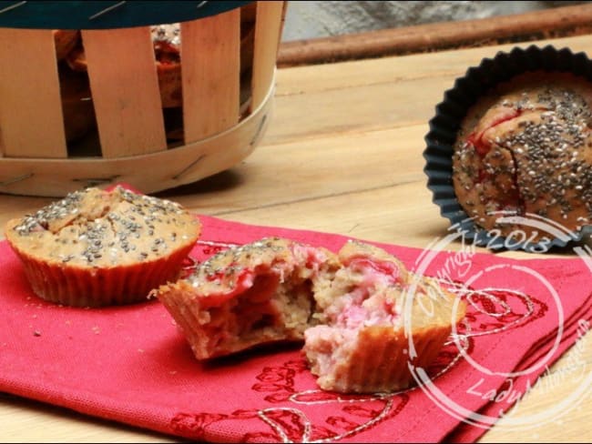 Muffins moelleux aux fraises et graines de chia