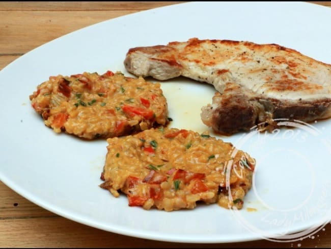 Galettes de riz complet aux poivrons et crème de coco