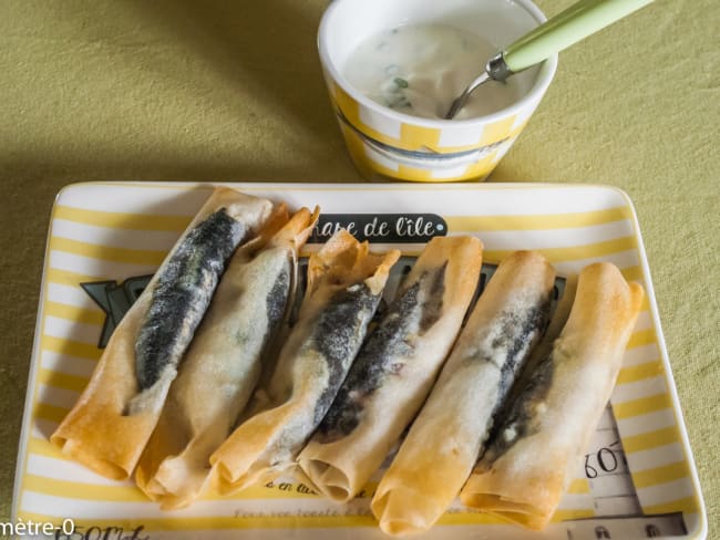 Brick de sardines sauce au fromage blanc