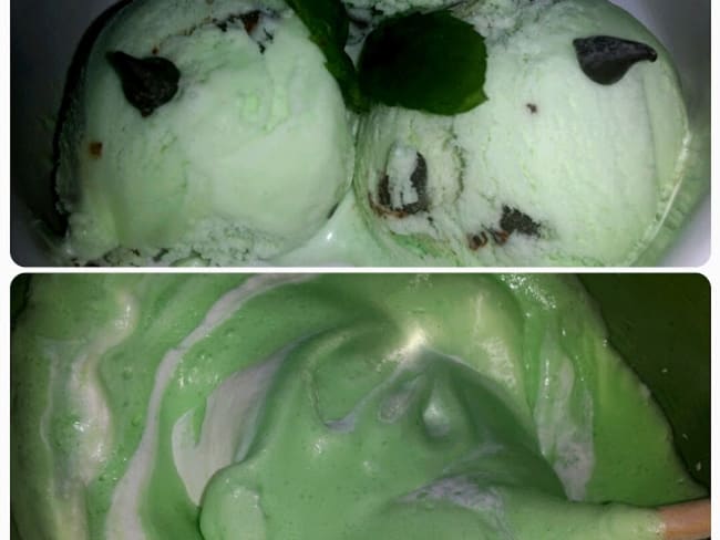 Glace à la menthe et chocolat noir