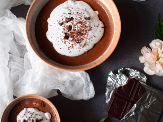 Mousse au chocolat cru et lavande