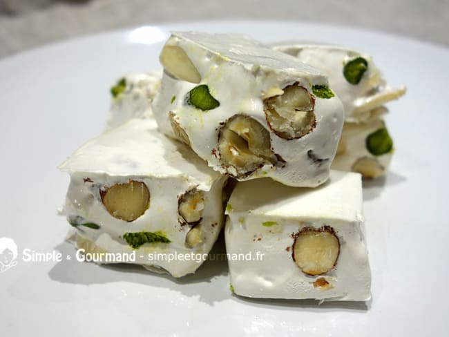 Nougat blanc pour les fêtes