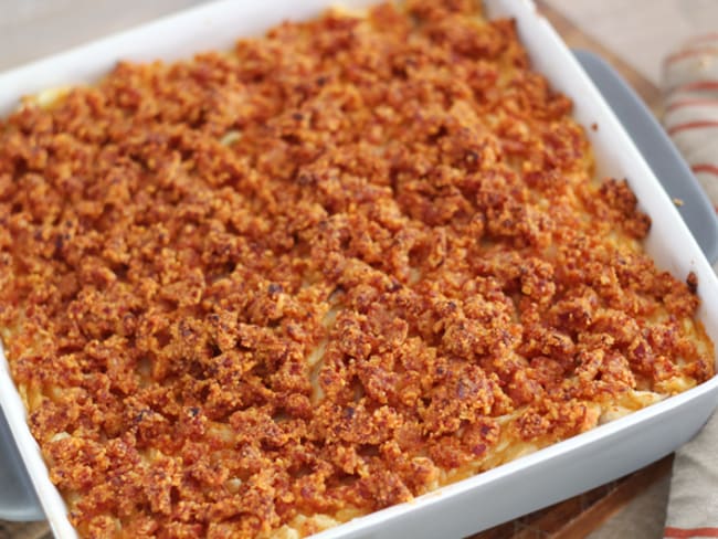 Parmentier de Lieu au crumble de chorizo