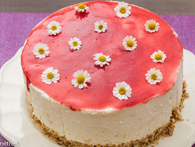 Cheesecake aux yaourts, au citron et aux framboises