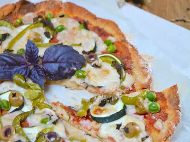 Pizza aux légumes verts