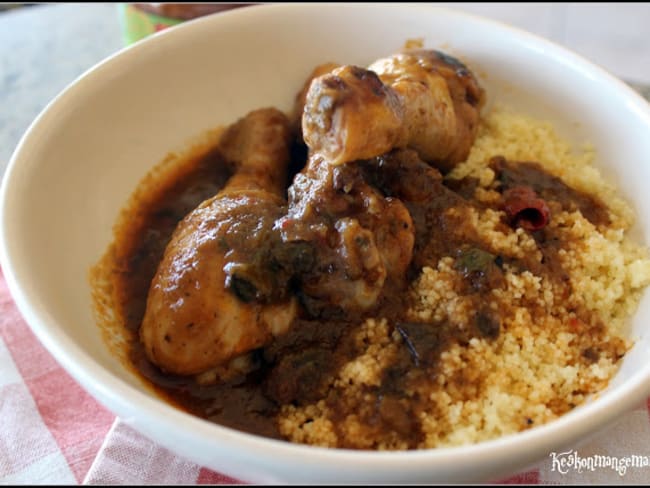 Tajine express de poulet à la ratatouille spéciale volaille miel et raisins