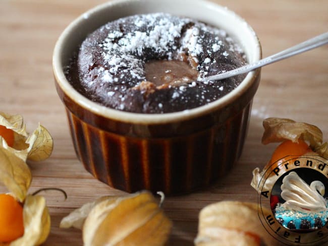 Fondant aux framboises et chocolat individuel