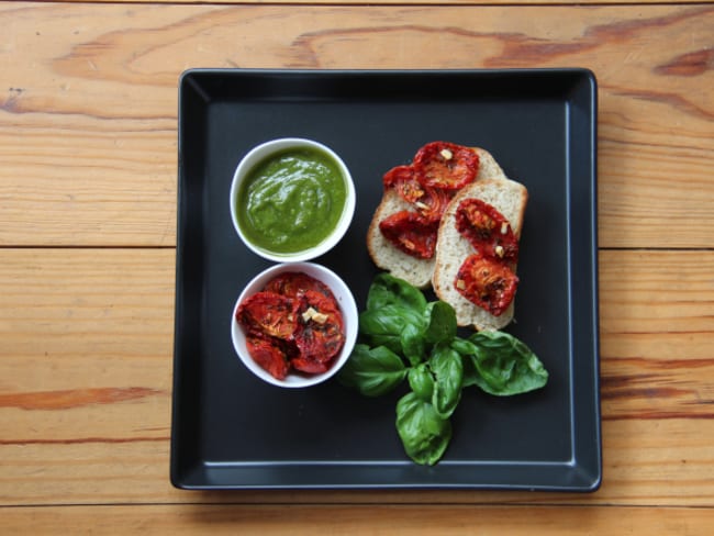 Pesto et tomates confites