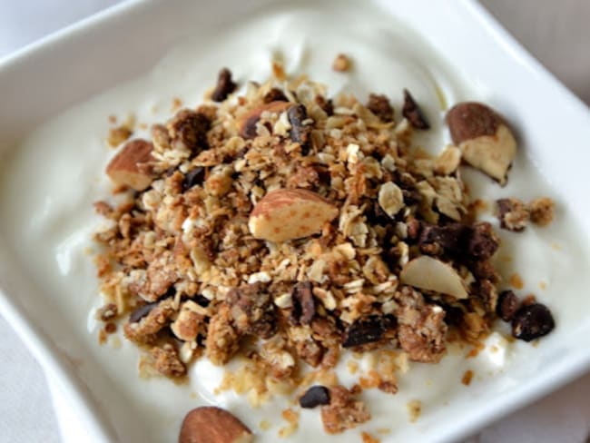 Granola à la noix de coco et éclats de cacao