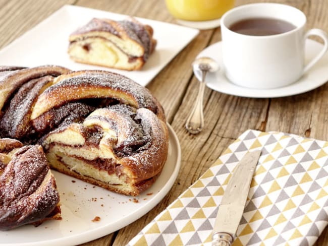 Brioche tressée au chocolat