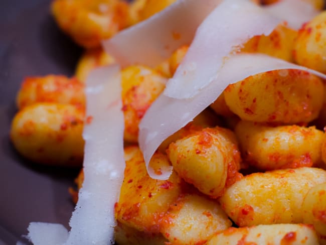 Gnocchi à la purée de poivron rouge