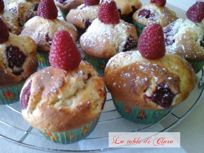 Muffins framboises chocolat blanc