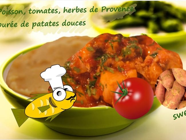Poisson sauce tomate provençale garni de patates douces