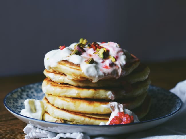 Pancakes moelleux au buttermilk (babeurre) et fleur d’oranger