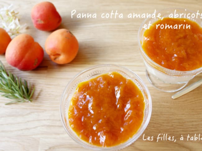 Panna cotta amande, compotée d’abricots au romarin