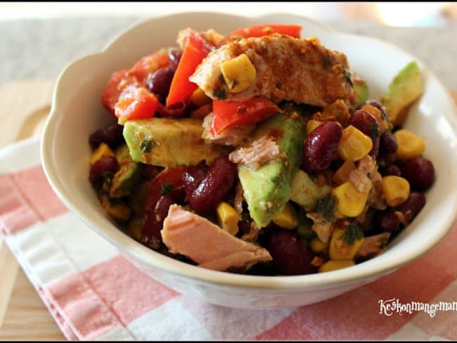 Salade façon mexicaine au thon et à l'avocat