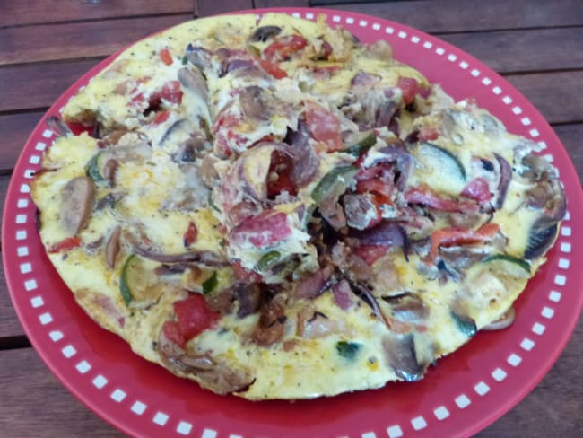 Frittata poivron courgette