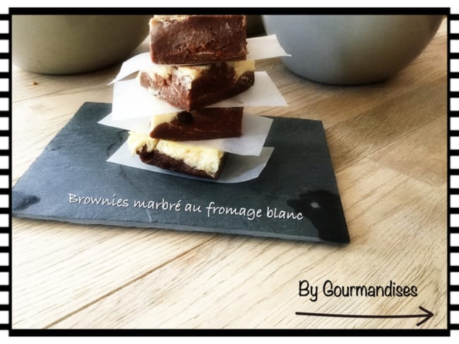 Brownies marbré au fromage blanc, banane et spéculoos