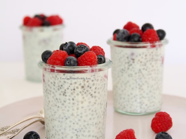 Pudding de chia vanille et fruits rouges