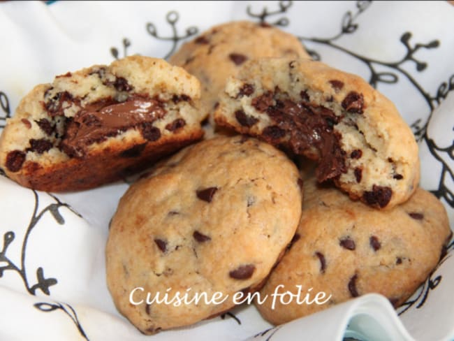 Cookies chocolat au coeur fondant nutella