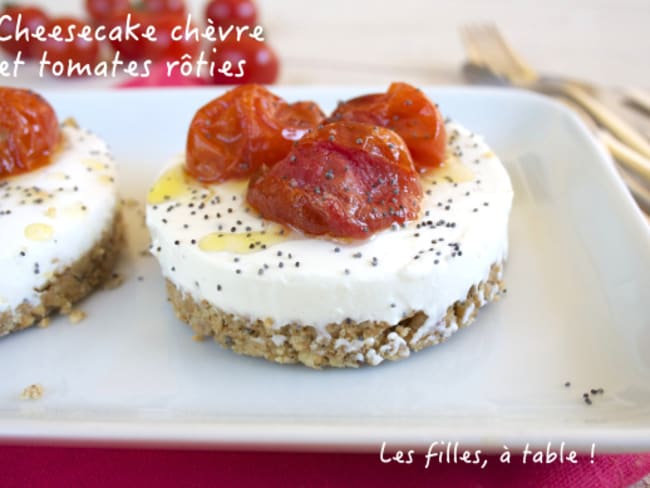 Cheesecake au chèvre et aux tomates rôties