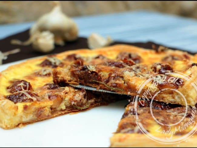 Tarte à l’ail caramélisé et au chèvre de Yotam Ottolenghi