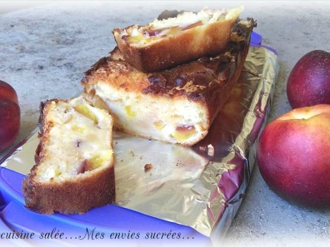 Cake aux nectarines chamallows