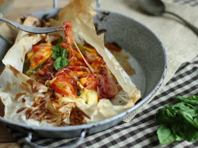 Papillotes de légumes d'été au comté