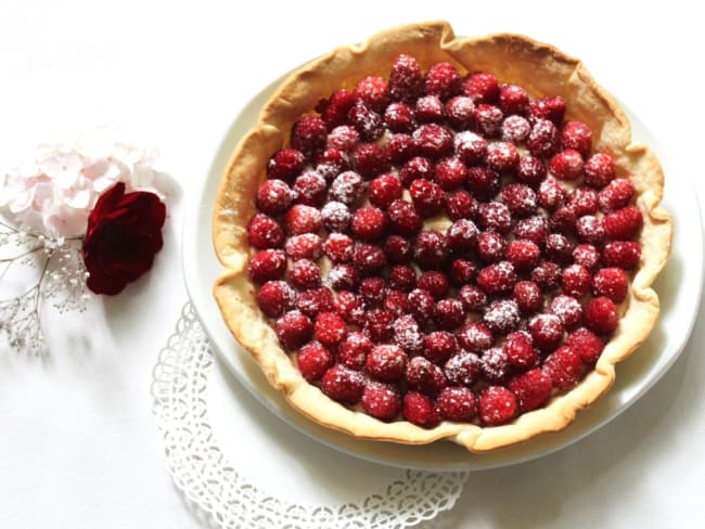 Tarte facile aux framboises