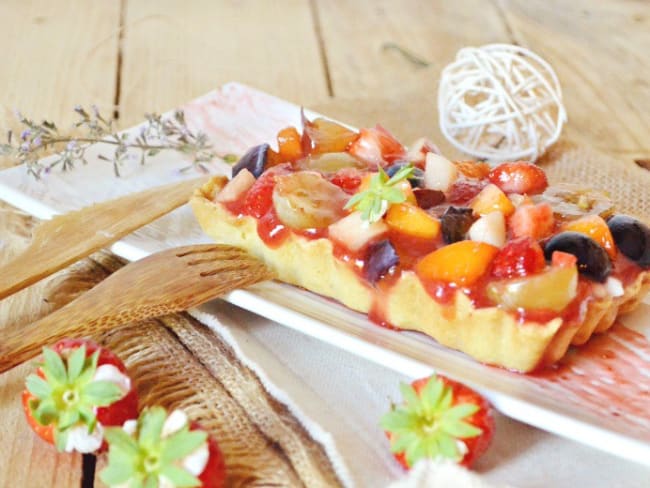 Tartelettes multi fruits frais, brousse et coulis de fruits rouges