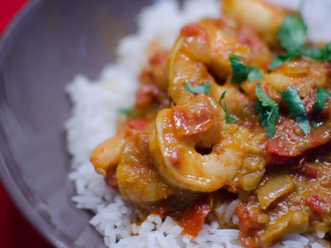 Curry de crevettes à la coriandre façon cuisine asiatique