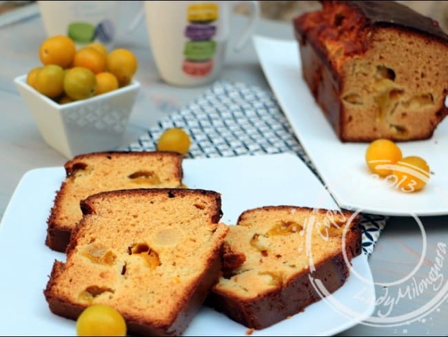 Bread cake à la farine de pois chiches et aux mirabelles